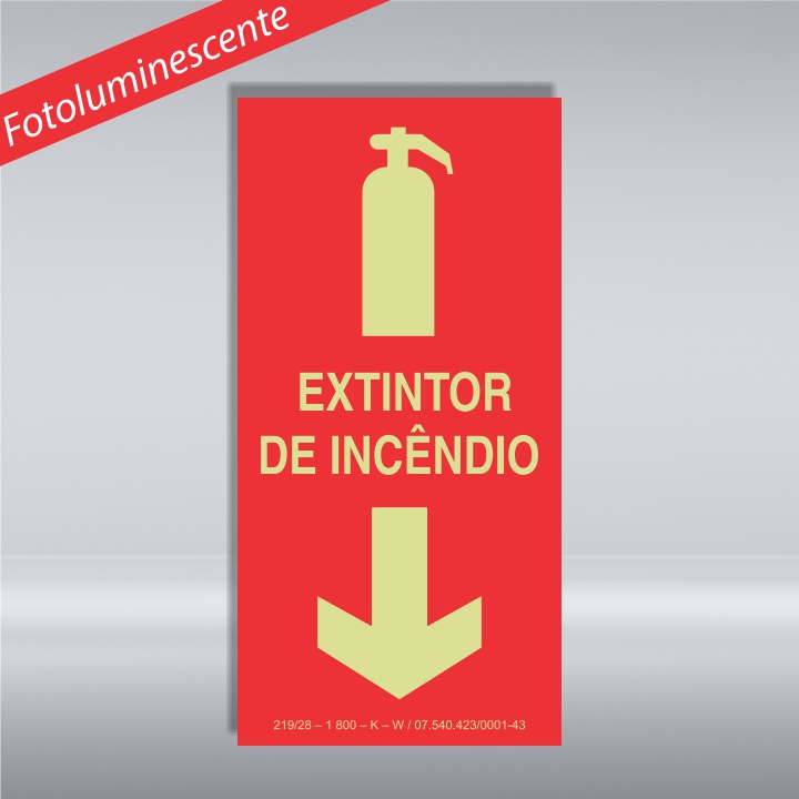 PLACA EXTINTOR DE INCÊNDIO - PVC - FOTOLUMINESCENTE